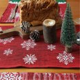 thumbnail image 5 of Table Runner de algodón y lino bordado con muñeco de nieve navideño, 5 of 5