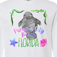 thumbnail image 4 of Inktastic Panama City Beach Florida Cute Swimming Manatee Long Sleeve T-Shirt, 4 of 5