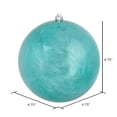 thumbnail image 2 of Vickerman 4.75" Christmas Ornament Ball, Teal Shiny Mercury Finish, Shatterproof Plastic, Holiday Christmas Tree Decoration, 4 Pack, 2 of 2