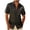Black, variant on Dvprdro Mens Short Sleeve Button Down Shirt Camp Collar Metallic Gold Print Summer Beach Resort Top