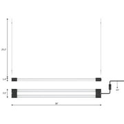 BoostGro 3FT LED Grow Light Full Spectrum with Enriched Red Light Linkable Design for Indoor Plants and Gardening (2-pack)