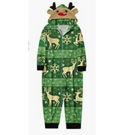 

Genuiskids Family Matching Christmas Jumpsuits Long Sleeve Elk Antler Hooded Romper Bodysuit