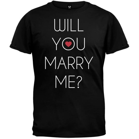 Old Glory Mens Will You Marry Me? Short Sleeve Graphic T Shirt