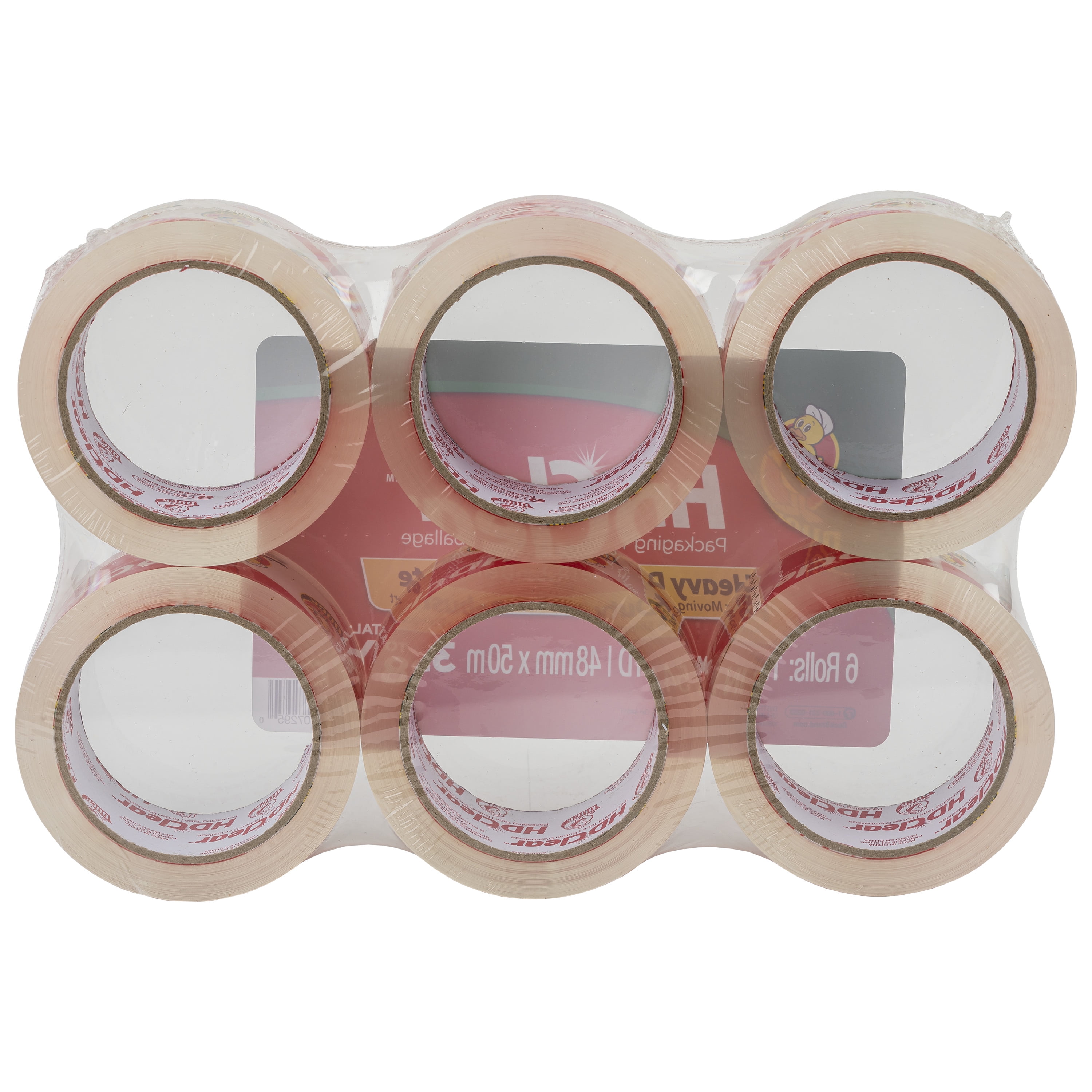 Duck HD Clear Packing Tape - 6 Rolls, 328 Yards Heavy Duty Packaging for  Shipping, Mailing, Moving & Storage Clear, Strong Refills Boxes 1.88 In. x