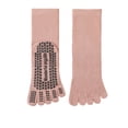 thumbnail image 3 of Women Pilates Indoor Athletic Fitness Dancing Split Toe Floor Mid Tube Socks Five Toe Yoga Footwear Comfort Pink, 3 of 3