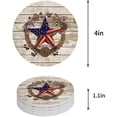 thumbnail image 1 of FMSHPON Independence Day Vintage Star on Wooden Plank Set of 6 Round Coaster for Drinks, Absorbent Ceramic Stone Coasters Cup Mat with Cork Base for Home Kitchen Room Coffee Table Bar Decor, 1 of 6