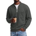 thumbnail image 6 of Trgacdwlo Men's Half Zip Fleece Sweatshirt Fuzzy Long Sleeve Men's Pullover Shirts Solid Color Fall Winter Warm Cotton Sweatshirts for Men with Pocket M, 6 of 6