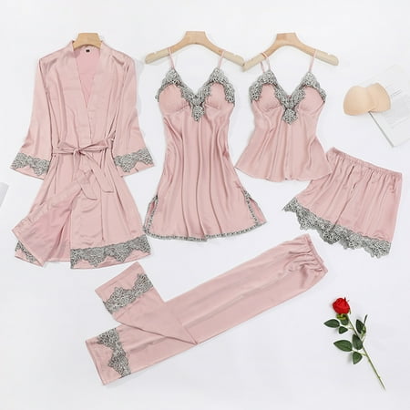 

Female Pajamas Set 5pcs Sleepwear Lace Comfortable Sleepwear Loungewear