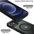 thumbnail image 3 of VENINGO Magnetic Phone Case for iPhone 12 & iPhone 12 pro , Compatible with Mag-safe, Translucent Matte Shockproof Scratch Resistant and Fingerprint Resistant Phone Case，Black, 3 of 10