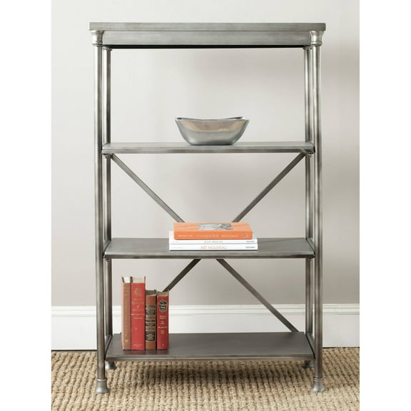 SAFAVIEH Jacinda 3 Tier Tall Industrial Glam Etegere, Dark Silver