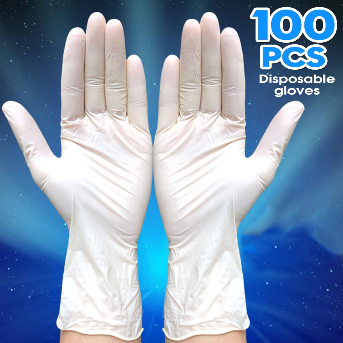 100PCS Food Grade Disposable Latex Gloves NonToxic Tasteless PVU