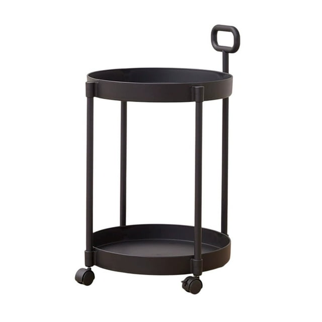 CNKOO Round Side Table End Coffee Table with Wheel Movable Tray Sofa Cart Home Coffee Table Movable Shelf Sofa