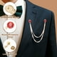 thumbnail image 3 of Pinzas de broche de cadena de strass Uxcell, cadena de cristal redonda con borlas en tono dorado (blanco), 3 of 7