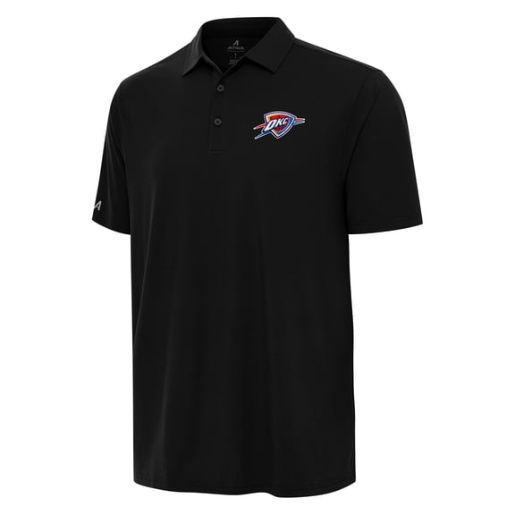 Men's Antigua Black Oklahoma City Thunder Era Polo