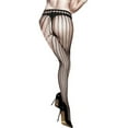 thumbnail image 2 of Black Pinstriped Jacquard Pantyhose, 2 of 3