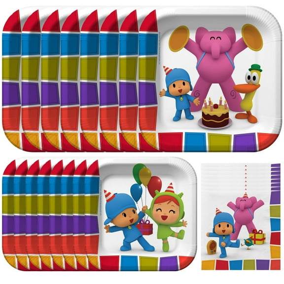 Pocoyo Party Decorations Tableware Starter Set for 16 Guests