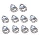 thumbnail image 1 of 10 piezas de adornos ovalados con brillantes de diamantes de imitación en 3D Plata 31, 1 of 7
