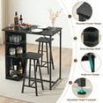 thumbnail image 4 of Kojooin 36in Small Dining Table Set, Kitchen Table and Stool Set, 3-Piece Small Dining Table Set with Storage Shelf, Small Dining Table, Space Saving Table for Small Apartment, 4 of 9