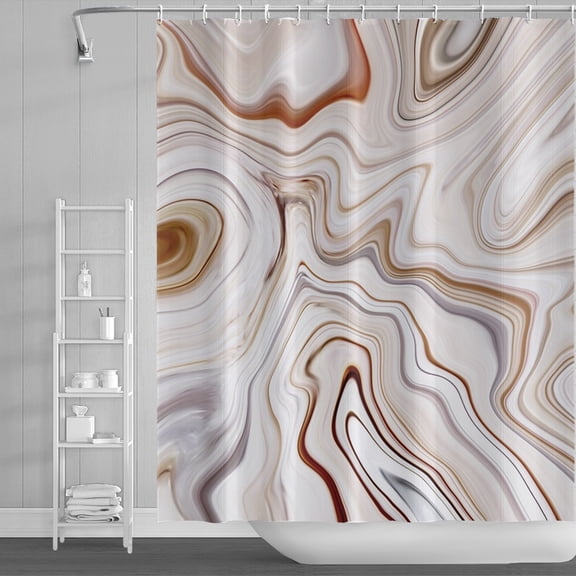 LFEEY Modern Abstract Textured Shower Curtain with Hooks, Waterproof Fabric Accessories for Bathroom, 72"x84"
