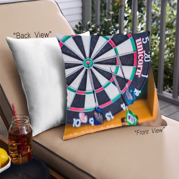 Ahgly Company Sports Darts Outdoor Throw Pillow, 18 inch by 18 inch