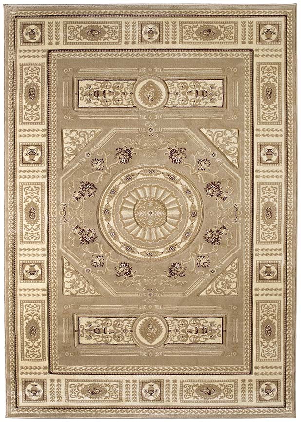 United Weavers Contours Area Rug 51023726 Camryn Beige Medallion Vines
