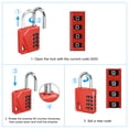 thumbnail image 5 of Uxcell 3" Long 4 Digit Combination Padlock, Zinc Alloy Resettable Security Combination Lock, Black, 5 of 5