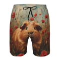 thumbnail image 3 of Fuzoiu Rose Cute Guinea Pig Print Men's Beach Shorts,Men's Swim Trunks,Quick Dry Board Shorts with Pockets,Men's Bathing Suits for Surfing, Running, and Casual Wear-Large, 3 of 6