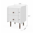 thumbnail image 7 of Boahaus Granada Modern White Nightstand, Compact Bedside Table with Solid Wood Legs, Curved Edges & Tray-Style Top, for Bedroom, 7 of 7