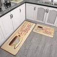 thumbnail image 3 of Coffee Mug Vintage Design Style Kitchen Mat Non Skid Non-Slip, Absorbent Mats Set Of 2 for Sink Waterproof Runner Rug for Laundry Room,kitchen Rugs and Mats 17.7x24+17.7x48inch, 3 of 7