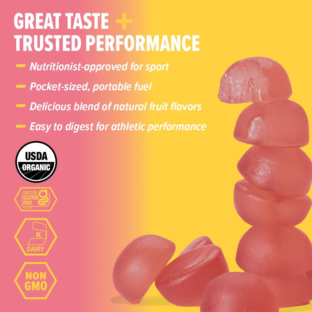 Honey Stinger Organic Gluten-Free Energy Chews, Pink Lemonade, 1.8 oz, 12 Count Box