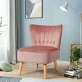 thumbnail image 5 of Gymax 2PCS Accent Chair Armless Leisure Chair Single Sofa w/ Wood Legs Pink, 5 of 10