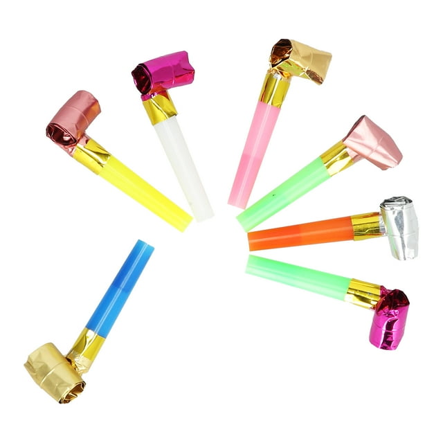 100Pcs Party Blower Colorful Blowouts for Birthday New Years Party Accessory Props