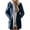 Navy, variant on Women's Warm Denim Hooded Jacket - Long-Sleeve Pocket Fleece-Lined Casual Overcoat, Navy Blue, L