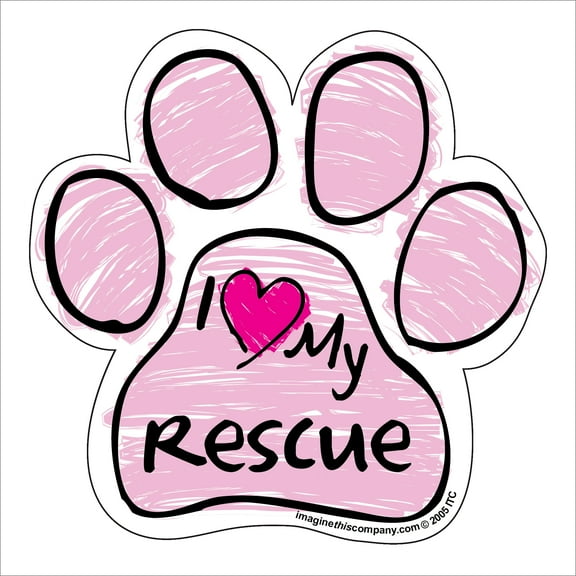 Rescue Pink Scribble Paw Magnet
