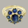 thumbnail image 4 of LBG British Made 18k Yellow Gold Natural Sapphire Womens Statement Ring - 33 size options - Size 10.75, 4 of 7
