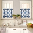 thumbnail image 4 of Bohemia Kitchen Curtains and Valances Set, Blue Argyle Pattern Ethnic Style Retro Abstract Rod Pocket Window Valance 18 Inch Window Curtain Panels for Living Room Bedroom Laundry, 27.5x36in, 3 Pieces, 4 of 7