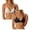 Black 1PCS & Beige 1PCS, variant on 1 Pcs Cotton Wireless Bralette, Bras for Women Padded Triangle Bra for Small Bust, Comfortable Everyday Bra