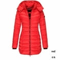 thumbnail image 4 of jtjvou Women's Packable Puffer Jacket - Lightweight Winter Warm Long Quilted Puffer Coat with Detachable Hood Red XXL, 4 of 6