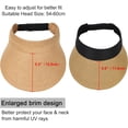 thumbnail image 6 of Womens Beach Straw Sun Visor Hat Ponytail Hole UV Protection Wide Brim Summer Cap Packable for Travel UPF 50+, 6 of 8