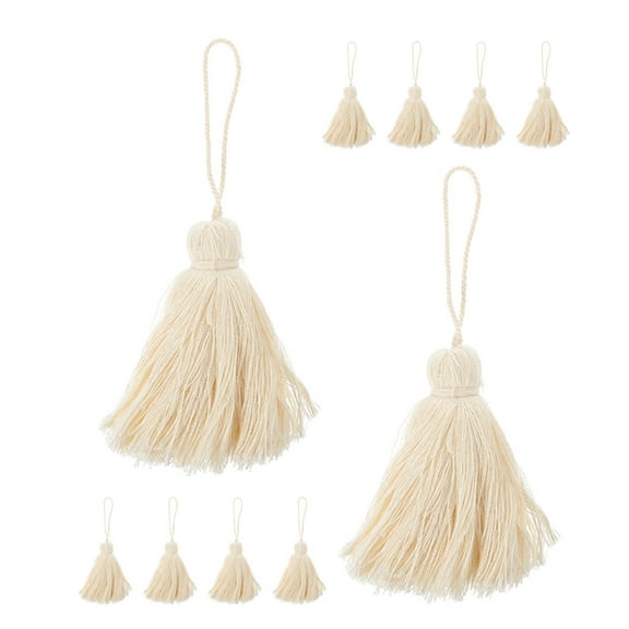 ELAYARD 10pcs Beige Tassels for Home Decoration Small Pendant Accessories