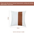 thumbnail image 2 of Set of 2 Farmhouse Trim Striped Splicing Linen pillowcase, imitation leather pillowcase - style:style3;, 2 of 5