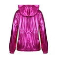 thumbnail image 7 of SLADYGLO Women Holographic Shiny Long Sleeve Full Metallic Zipper Jacket Hooded Jacket, 7 of 7