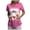 Pink, variant on felwors Womens Short Sleeve Printed Scrub Tops Plus Size Medical Nursing Tops Scrubs with Pocket Light Pink for Size XL