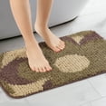 thumbnail image 2 of Unique Bargains Floral Bath Mat Checked Washable Bath Carpet for Bathroom Floor Brown-1 16"x24", 2 of 7