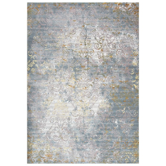 Rizzy Rugs Princeton Area Rug PRI106 Blue/Gray Petals Vines 5' x 7' Rectangle