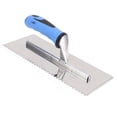 thumbnail image 1 of Notch Trowel, Stainless Steel Easy To Clean Troweling Smoothing Polishing 4mm Square Notch Trowel  for Cement Concrete Masonry Tile Installation, 1 of 7