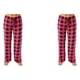 thumbnail image 4 of Sonducket Pantalón de mujer colorido reemplazo Primavera Verano Flexible Plaid dormitorio suelto niñas señoras pantalones ropa vino Vino rojo L 2Conjunto, 4 of 6