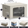thumbnail image 3 of Sorbus Storage Bins with Metal Frame - Stackable & Foldable Clothes Organizer Bags - Oxford Fabric Storage Containers with Large Clear Window & Carry Handles Organization for Bedding Linen & Clothing, 3 of 5