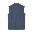 thumbnail image 6 of Resicozy Men's Sweater Vest Solid Color V-Neck Sleeveless Knitted Button Down Cardigan Big and Tall Vest Navy 5XL, 6 of 6