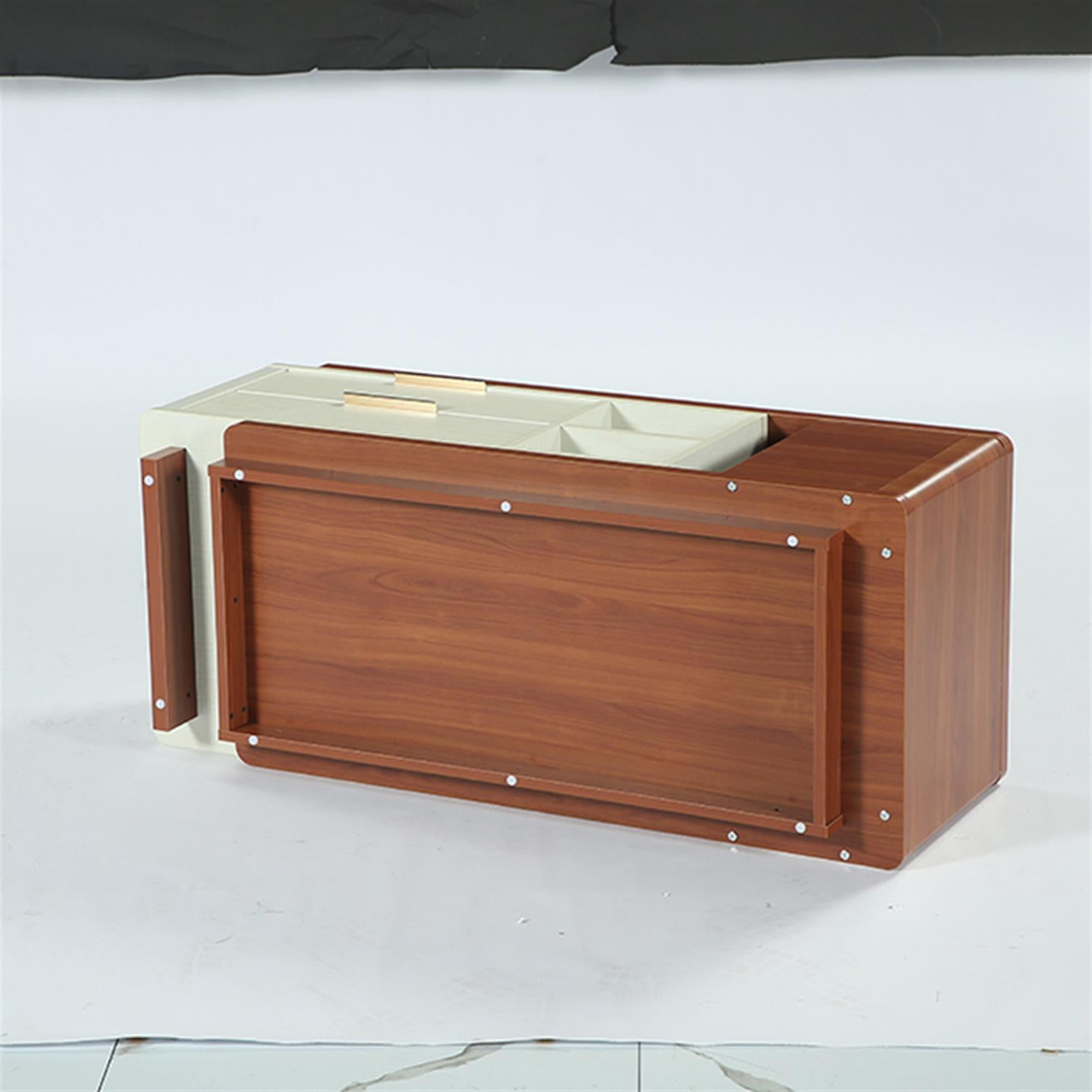 Demi Bonn 43" Extendable Coffee Table, Center Table with 2 Drawers and Reversible Tabletop for Home Living Room, Office, Brown